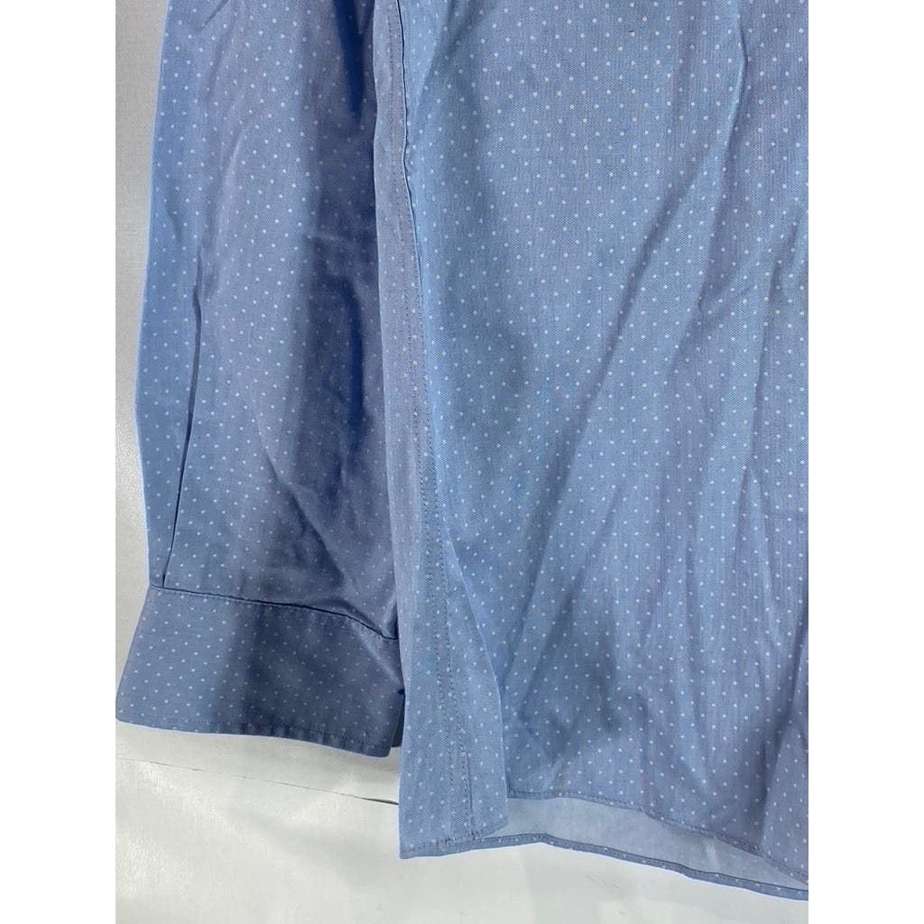 TOMMY HIILFIGER Men's Blue THFlex Supima Slim-Fit Stretch Button-Up Shirt SZ S