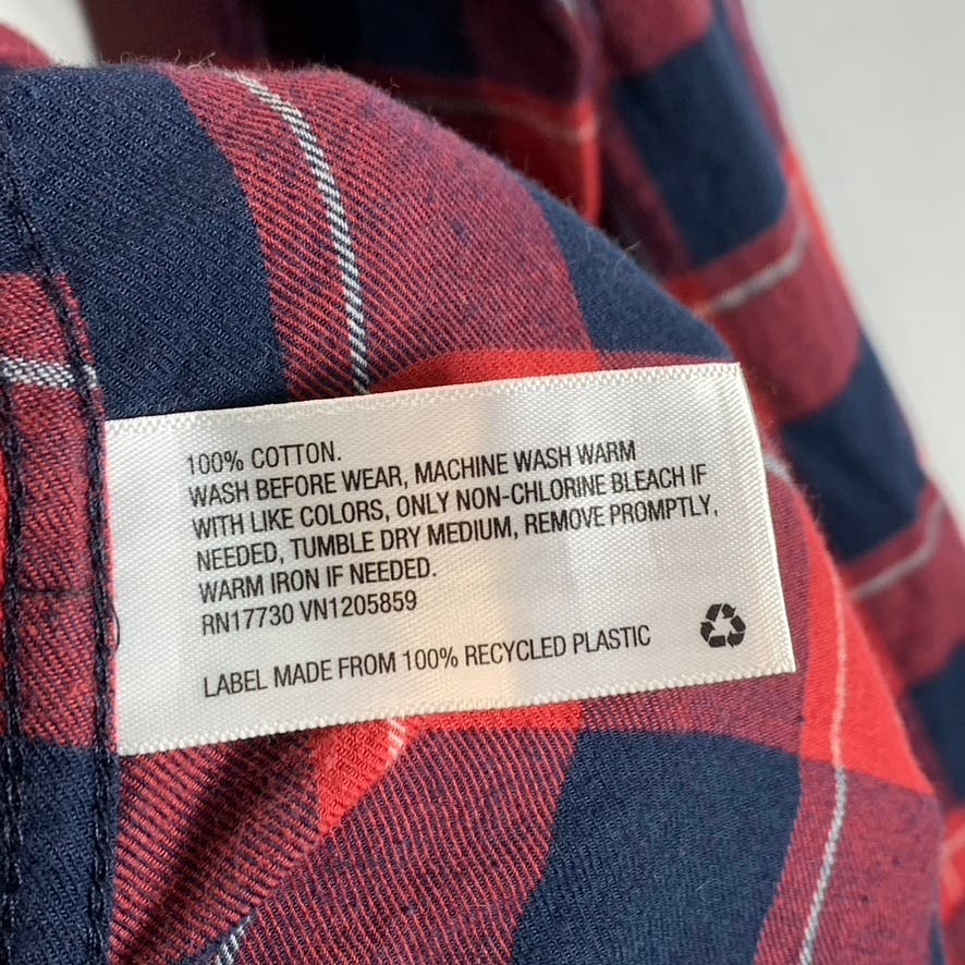 GOODFELLOW & CO Men's Blue/Red Plaid Standard Fit Button-Up Shirt SZ XL