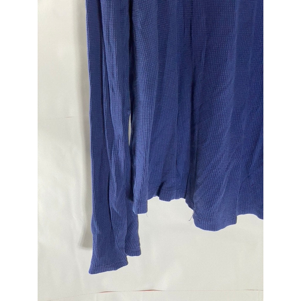 7 FOR ALL MANKIND Men's Dark Blue Long Sleeve Pullover Hooded Shirt SZ L