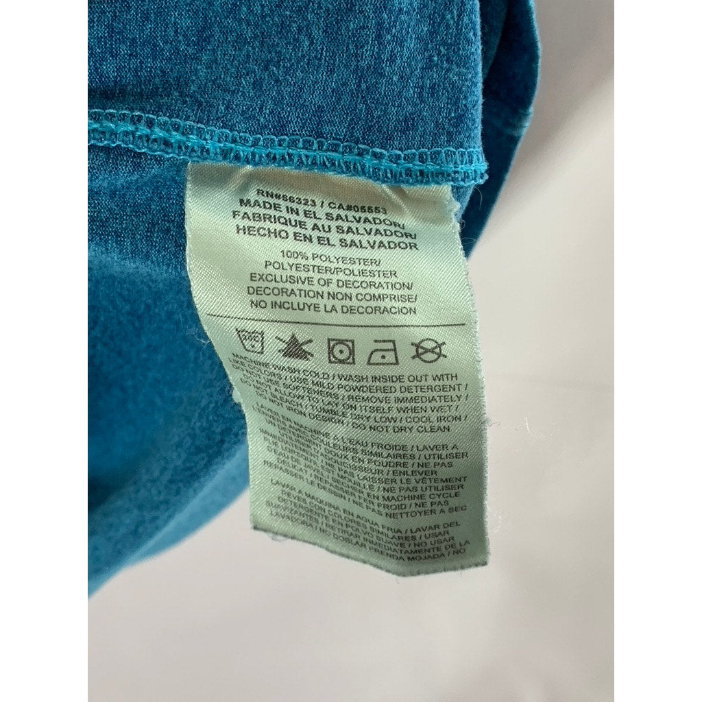 NIKE Men's Blue Heather Dri-Fit V-Neck Swoosh Logo Short Sleeve T-Shirt SZ XL