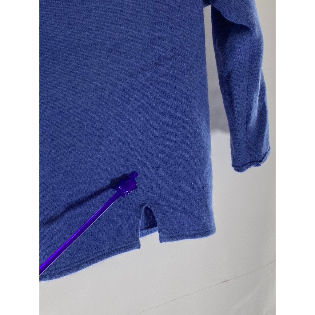 REFORMATION Women's Blue Cropped 3/4 Sleeve Scoop Neck Sweater SZ XS/S
