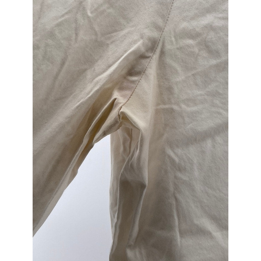 ZARA Women's Off-White Bib Collar Long Sleeve Button-Up Top SZ XS