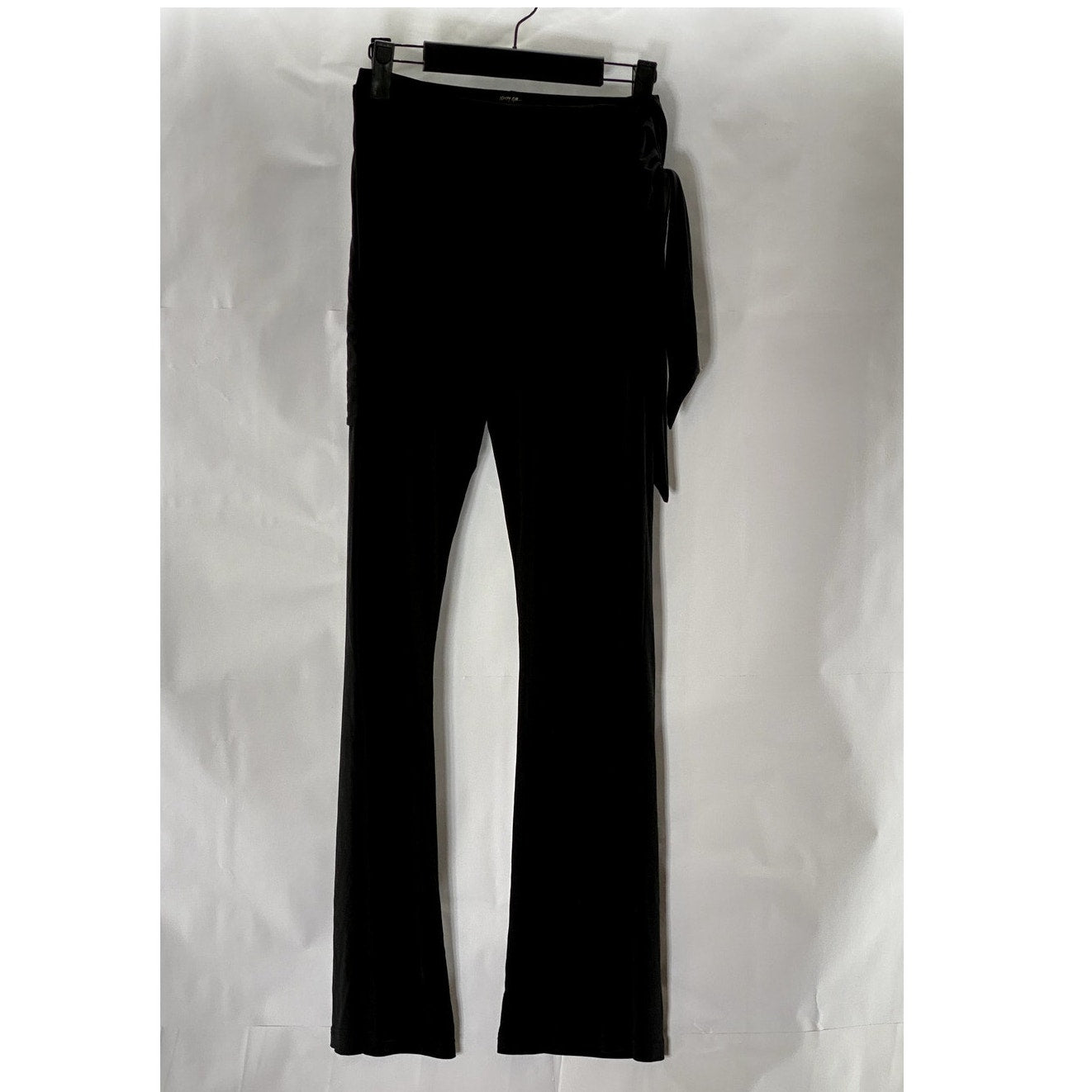 NASTY GAL Women's Black Solid Tie Me Later Wide-Leg Lightweight Pants SZ 4