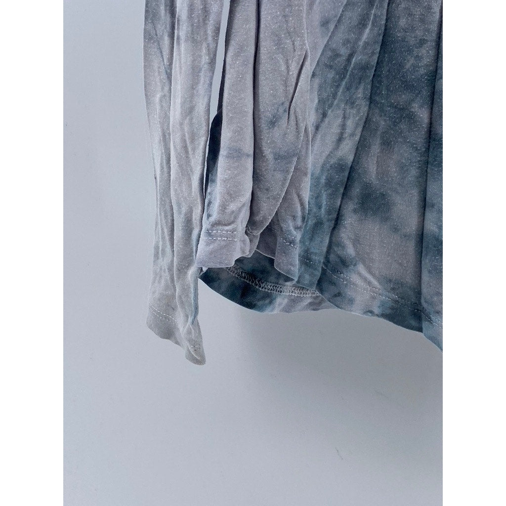 AMERICAN EAGLE Women's Blue Tie-Dye Soft & Sexy Crewneck Long Sleeve Top SZ S