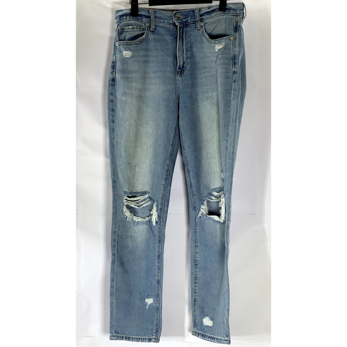 AMERICAN EAGLE Women's Light Blue Regular-Fit Distressed Skinny-Leg Jean SZ 4