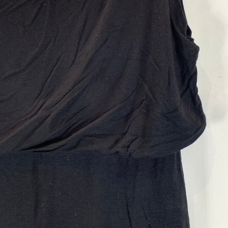 LEITH Women's Solid Black Sleeveless Casual Pullover Knee-Length Dress SZ M