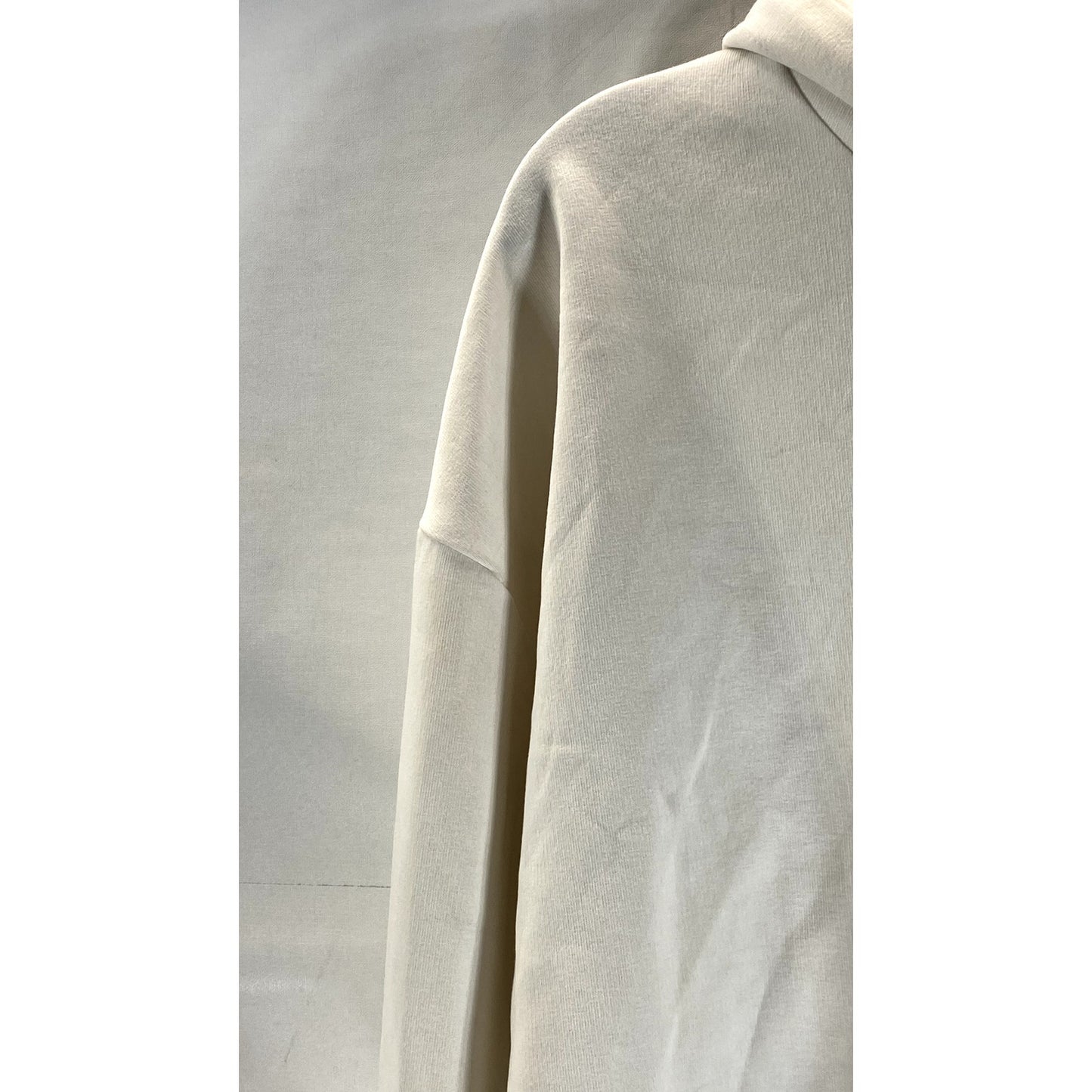 ONE.THREE Women's Off-White Hooded Pullover Cropped Sweater SZ L