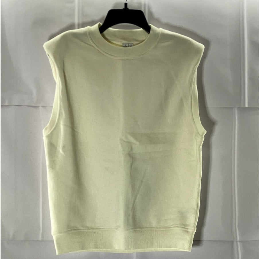 STOCKHOLM ATELIER X OTHER STORIES Women's Cream Cotton Crewneck Vest SZ XS