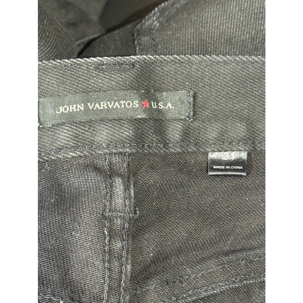 JOHN VARVATOS Men's Jet Black Solid Bowery Slim Straight Fit Jeans SZ 31