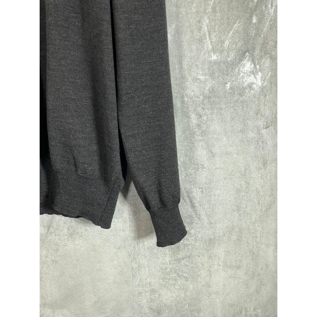GIORGIOLINI Men's Charcoal Wool V-Neck Pullover Sweater SZ XL