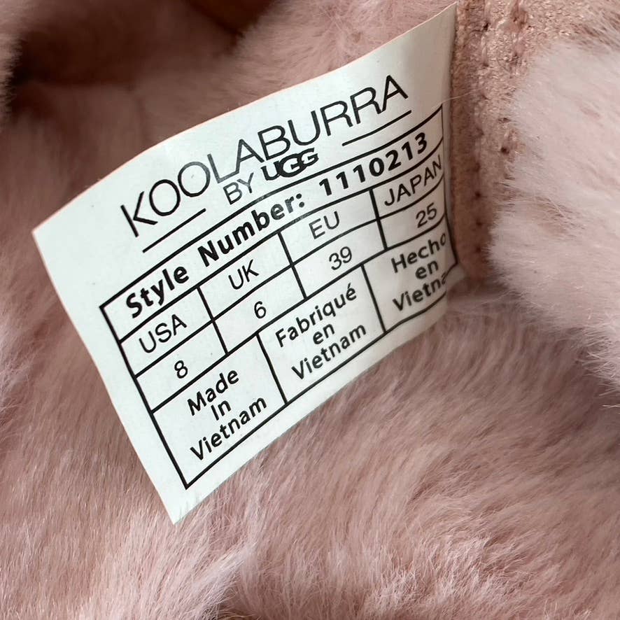 KOOLABURRA By UGG Women's Pale Blush Faux-Fur Furr-Ah Buckle Slide Slippers SZ 8