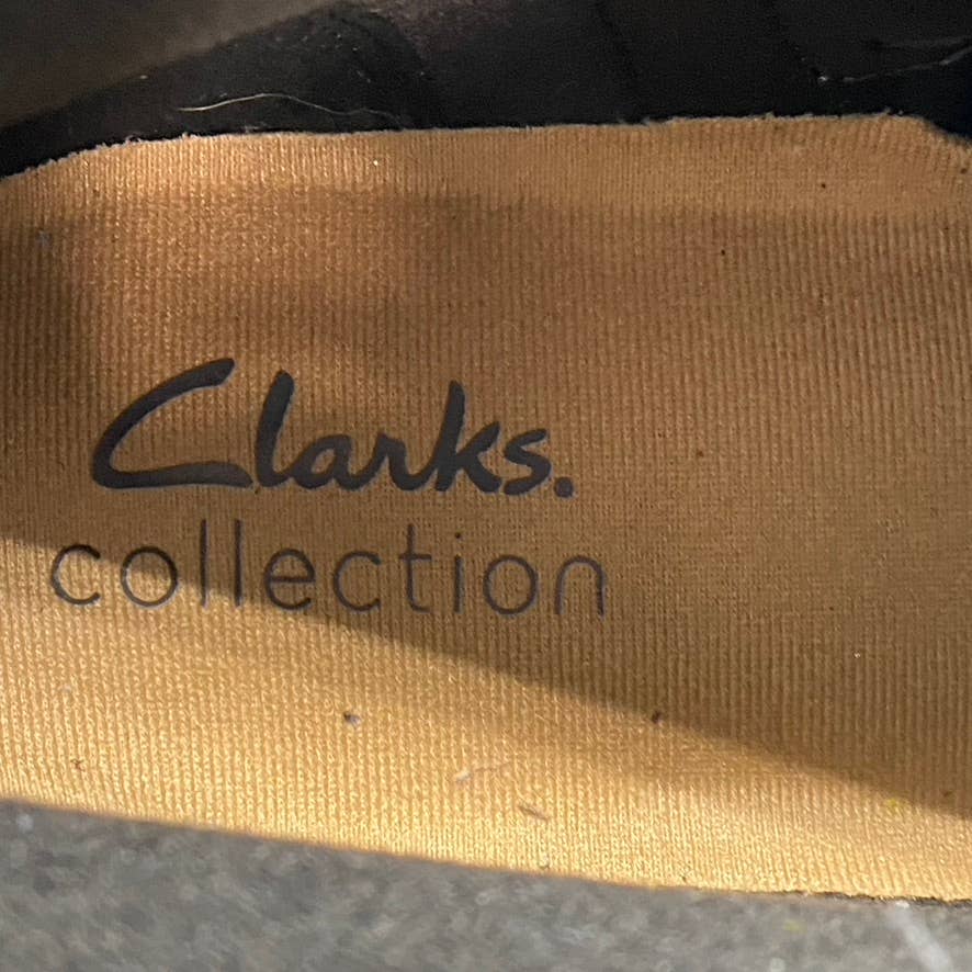 CLARKS Collection Women's Dark Black Leather Maye Strap Ankle Boots SZ 8
