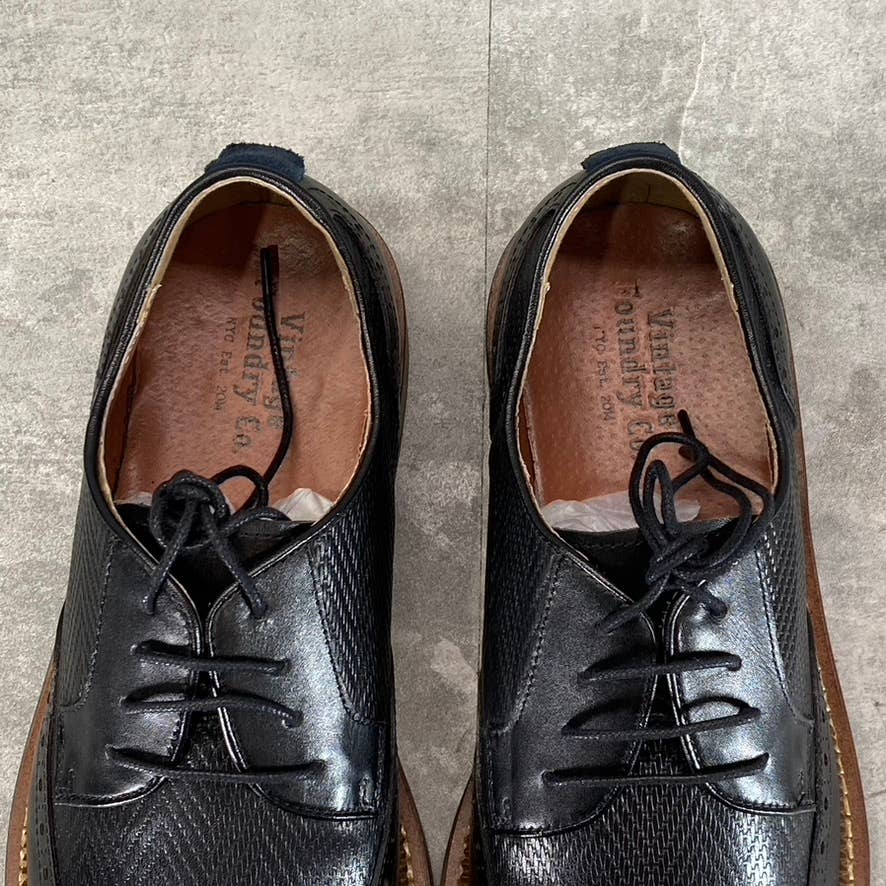 VINTAGE FOUNDRY CO. Men's Black Clark Wingtip Brogue Lace-Up Oxford Shoes SZ 8.5