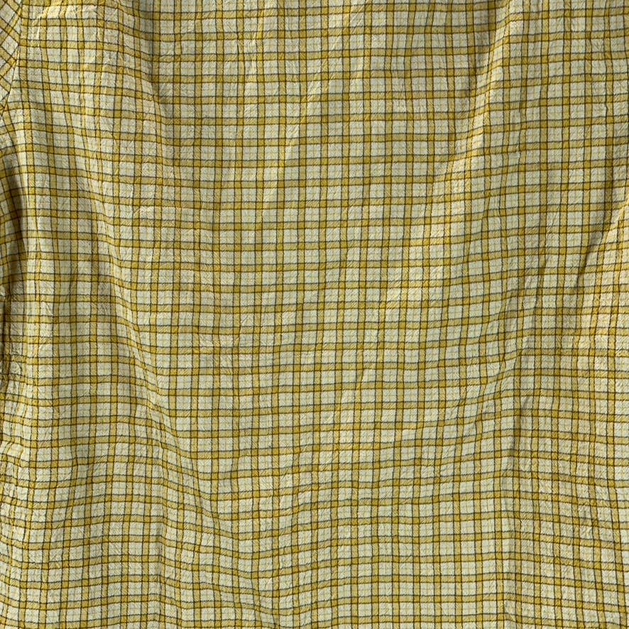 MADEWELL Men's Ornate Gold Plaid Easy-Fit Button-Up Short-Sleeve Shirt SZ XS