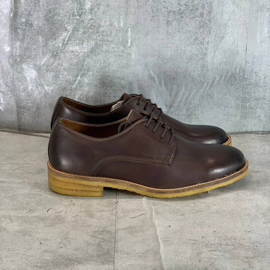 RESERVED FOOTWEAR NEW YORK Men's Brown Leather Octavious Lace-Up Oxfords SZ 10