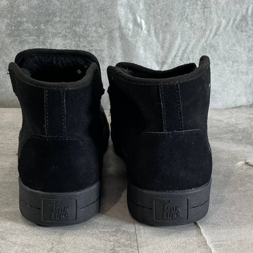 MUK LUKS Women's Black Street Queens Memory Foam Round-Toe Slip-On Boots SZ N/A