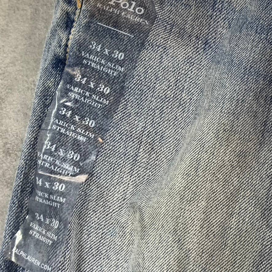 POLO RALPH LAUREN Men's Light Wash Varick Slim Straight Jeans SZ 34X30