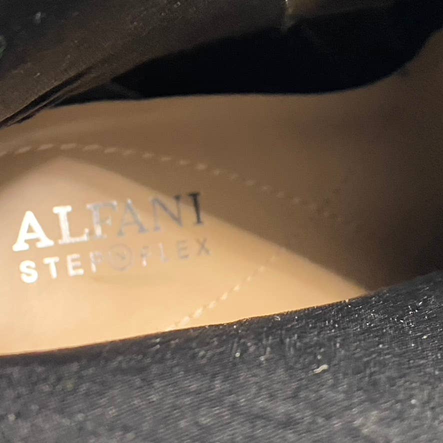 ALFANI Women's Black Faux-Leather Terrie Square-Toe Side-Zip Booties SZ 8.5