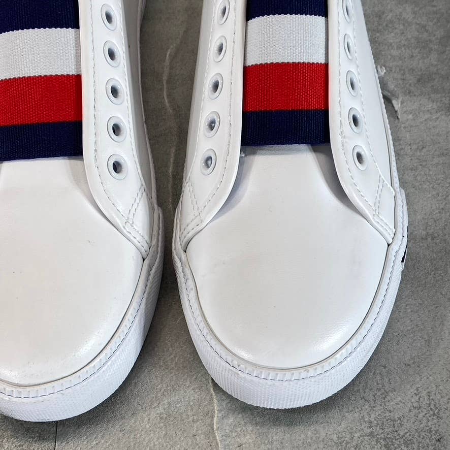 TOMMY HILFIGER Women's White Anni Round-Toe Laceless Slip-On Sneakers SZ 5