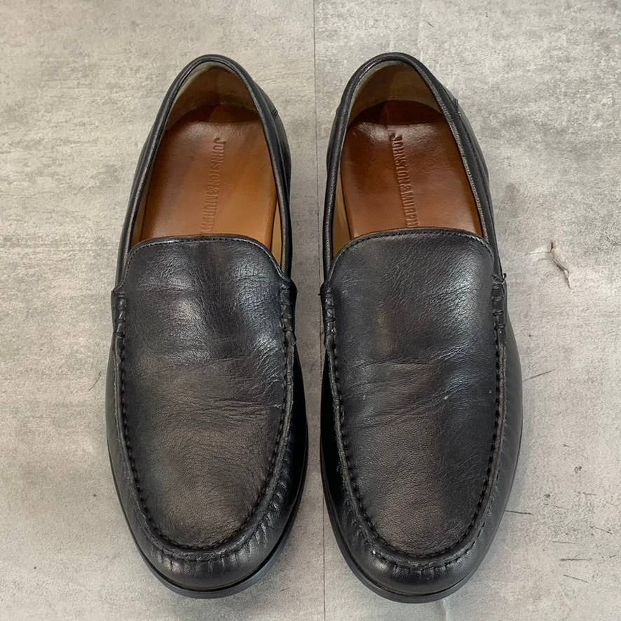 JOHNSTON & MURPHY Men's Black Glove Leather Hawkins Venetian Loafer SZ 9.5