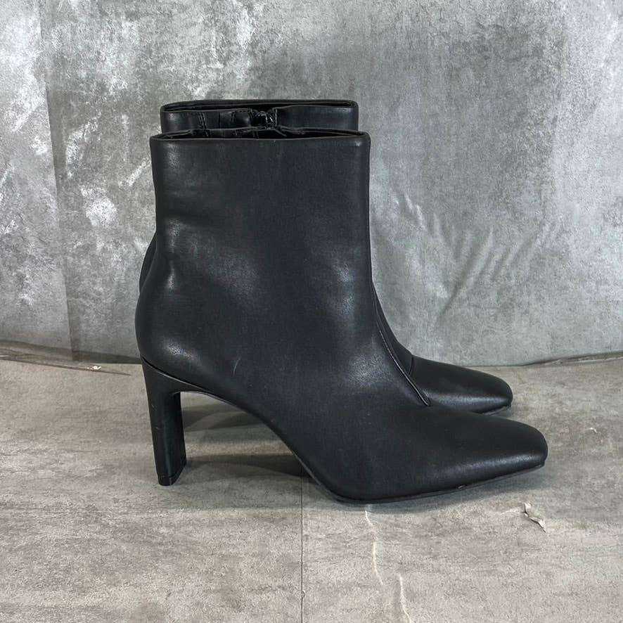 ALFANI Step N' Flex Women's Black Faux-Leather Terrie Side-Zip Booties SZ 7.5
