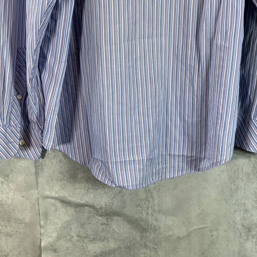 BANANA REPUBLIC Men's Light Blue Pinstripe Classic-Fit Button-Up Shirt SZ L