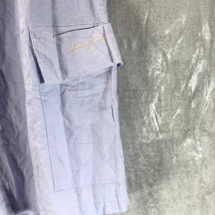 SEAN JOHN Men's Blue Elastic Waistband Linen Pull-On Shorts SZ 2XL