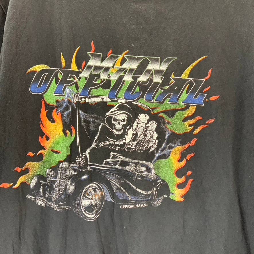 BOOHOOMAN Men's Black Oversized Man Official Car Graphic Crewneck T-Shirt SZ M