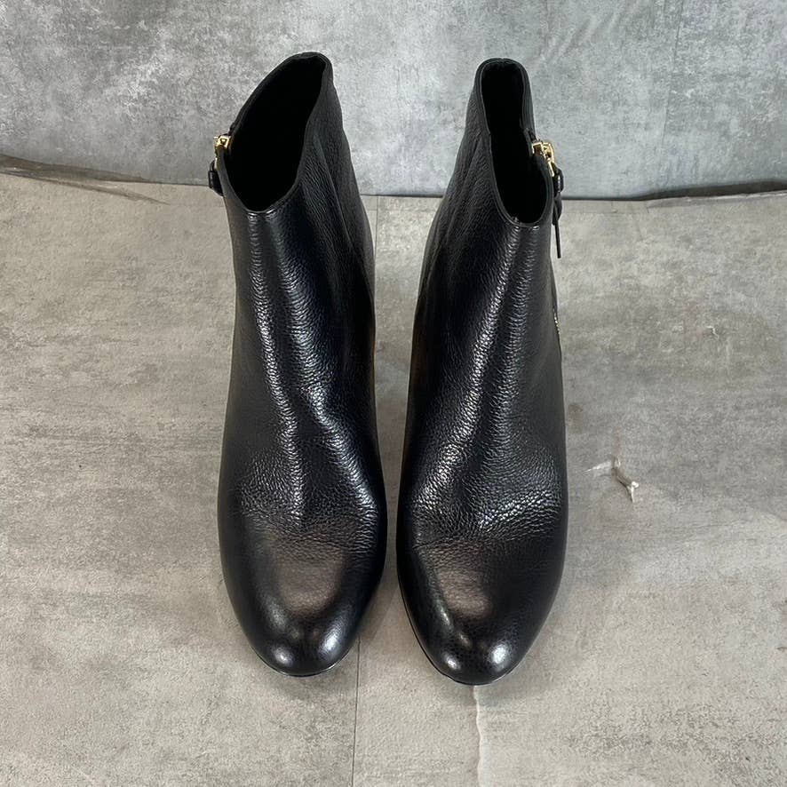 KATE SPADE Women's Black Leather Knott Zip Round-Toe Ankle Boots SZ 7.5