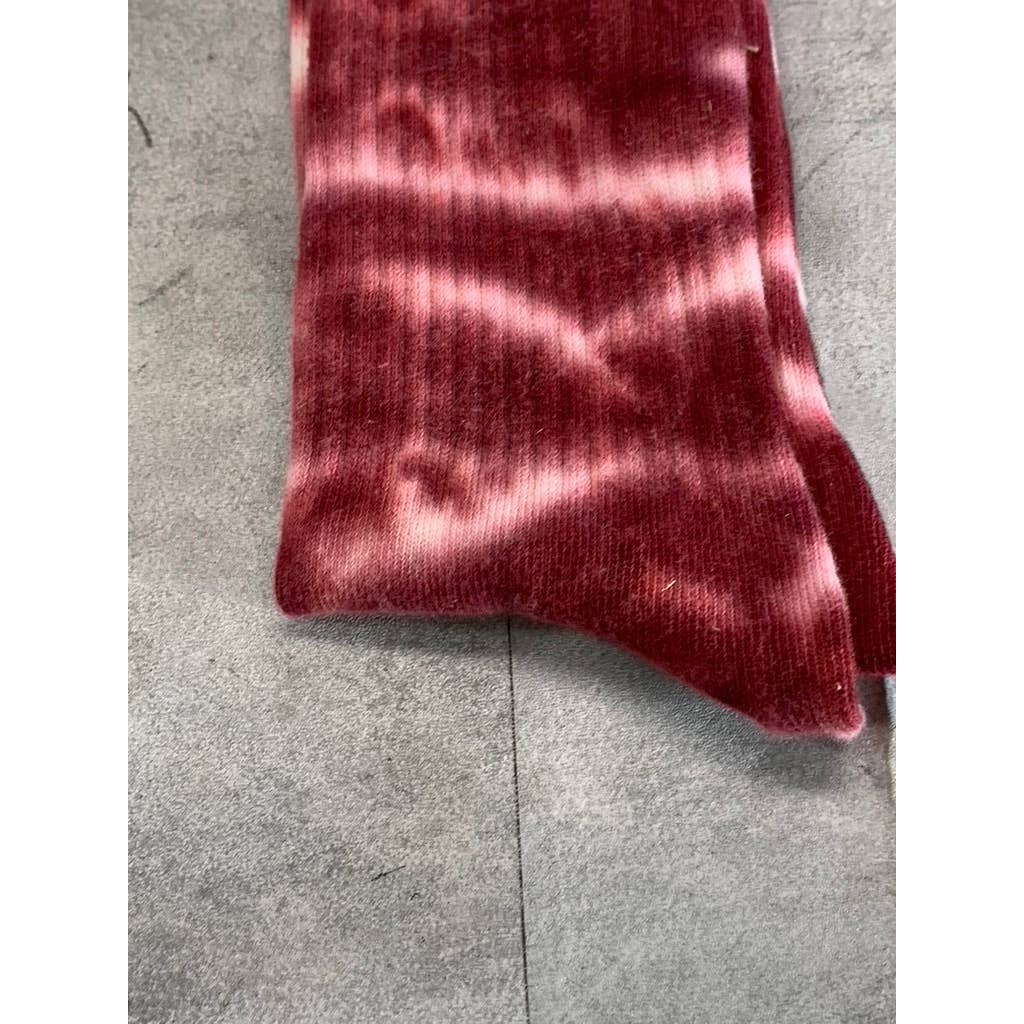 Sun + Stone Men's Red Tie Dye Knit Crew Single Sock SZ 10-13