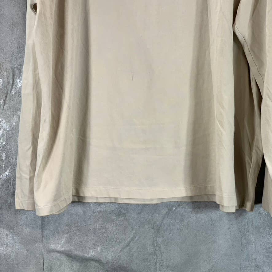 BONOBOS Men's Oat Milk Forever Mock Neck Long-Sleeve T-Shirt SZ XL