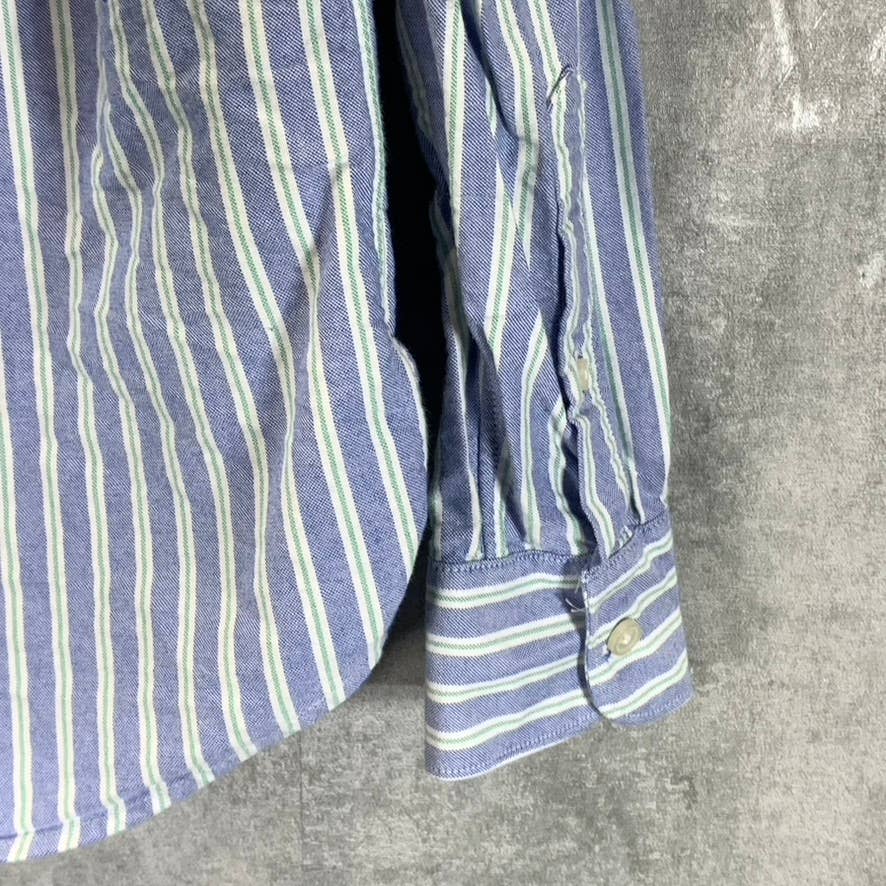 EVERLANE Men's Blue Striped Slim-Fit Button-Up Long-Sleeve Shirt SZ S