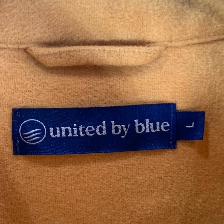 UNITED BY BLUE Men's Camel Solid Button-Up Flannel Long-Sleeve Shirt SZ L