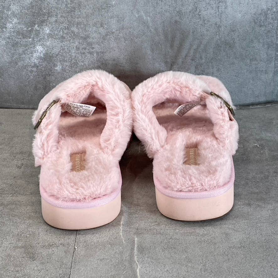 KOOLABURRA By UGG Women's Pale Blush Faux-Fur Furr-Ah Buckle Slide Slippers SZ 8