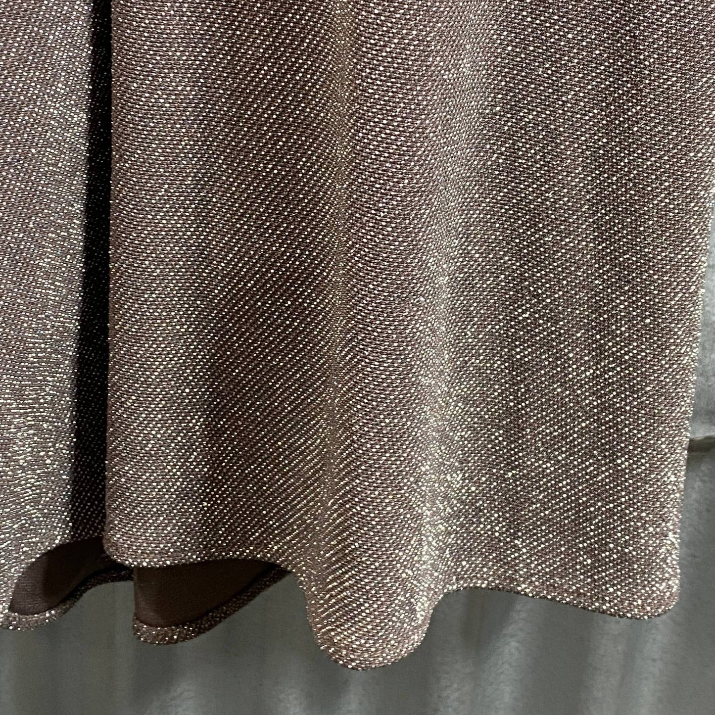 BETSY & ADAM Women's Taupe/Silver Metallic Long-Sleeve Knotted Gown SZ 10