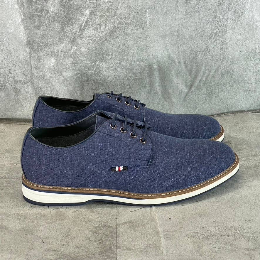 VANCE CO. Men's Blue Ammon Textile Casual Lace-Up Dress Shoes SZ 10.5
