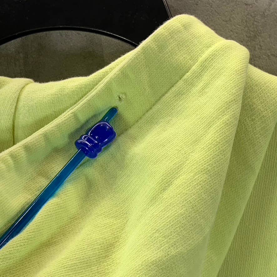 AMERICAN EAGLE Men's Neon Yellow Cotton Logo Pullover Hoodie SZ M