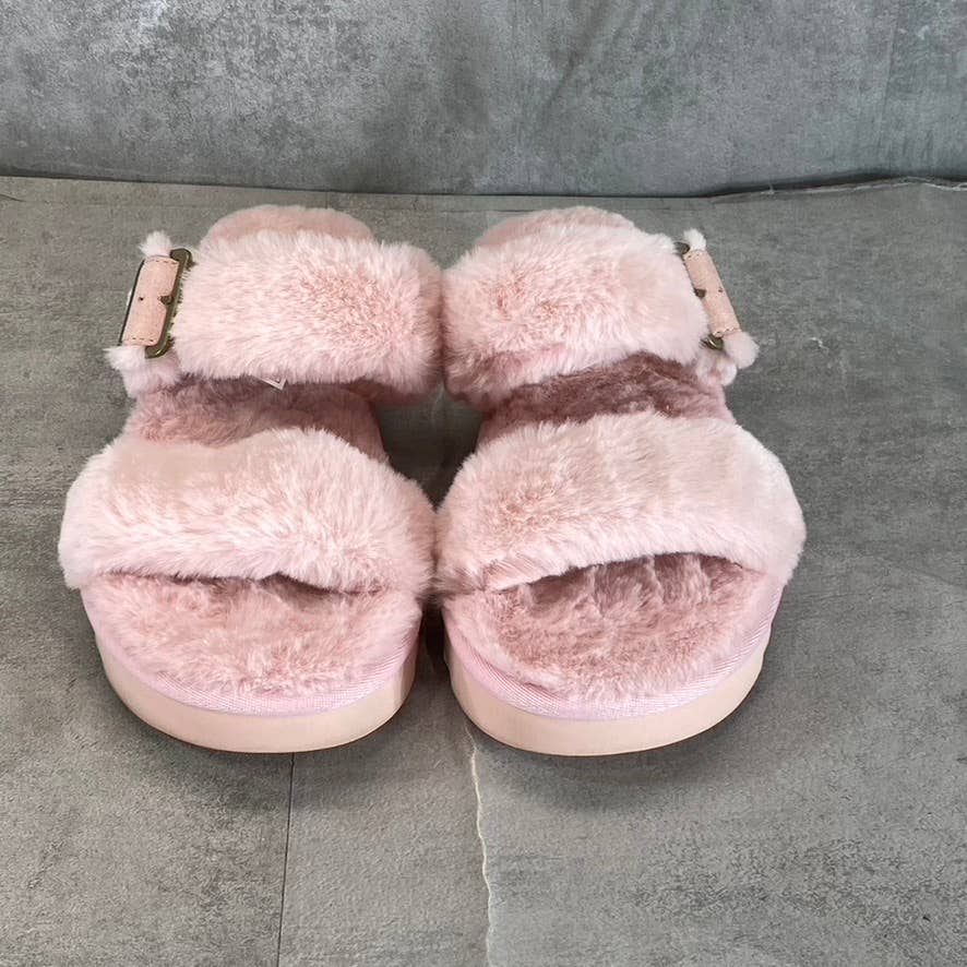 KOOLABURRA By UGG Women's Pale Blush Faux-Fur Furr-Ah Buckle Slide Slippers SZ 8