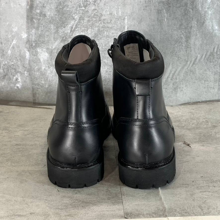 CALVIN KLEIN Men's Black Leather Cavin Lug-Sole Lace-Up Combat Boots SZ 13