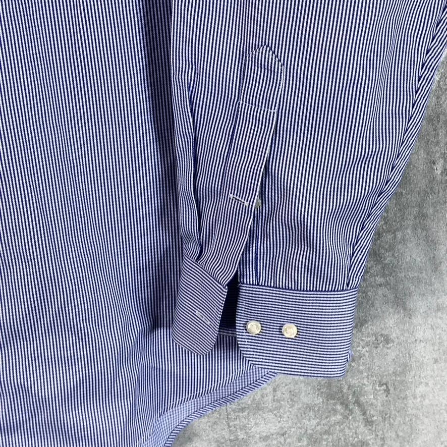 NORDSTROM MEN'S SHOP Men's Blue Pinstripe Trim-Fit Dress Shirt SZ 17 32/33