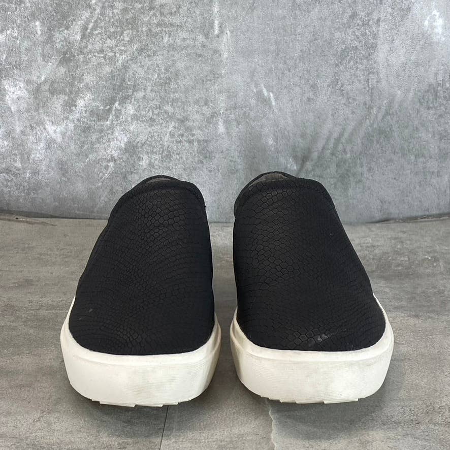 DR. SCHOLL'S Women's Black Snake Faux Leather Wander Up Slip-On Sneakers SZ 7.5