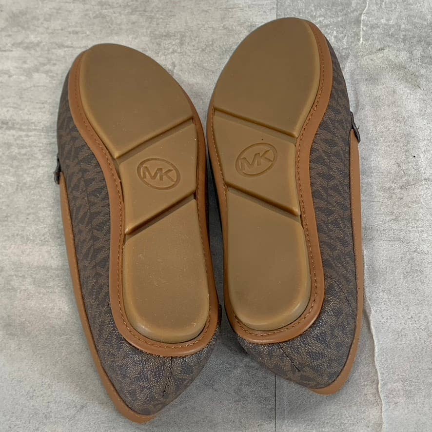 MICHAEL MICHAEL KORS Women's Brown MK Logo Juliette Moc-Toe Loafer Flats SZ 6.5