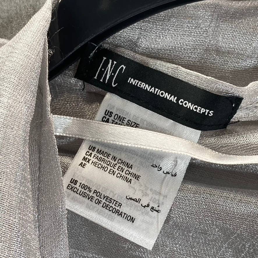 INC INTERNATIONAL CONCEPTS Women's Silver Crescent Scalloped Wrap SZ OS