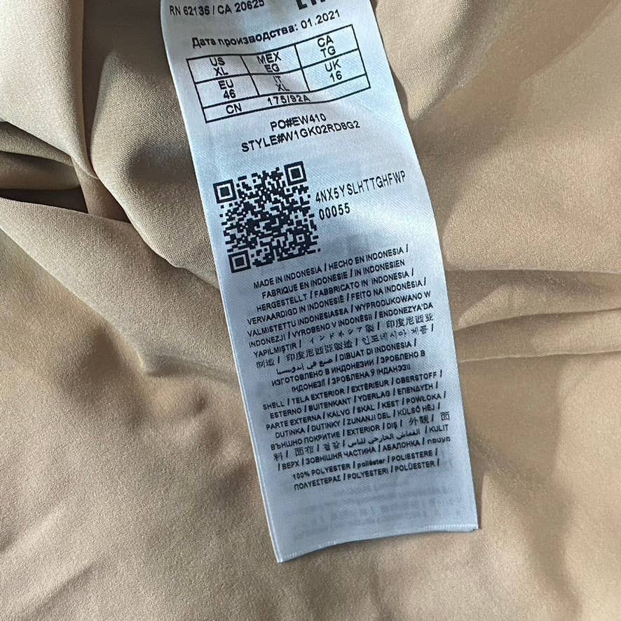 GUESS Women's Light Rum Eco Eden Collared Long-Sleeve Wrap Mini Dress SZ S