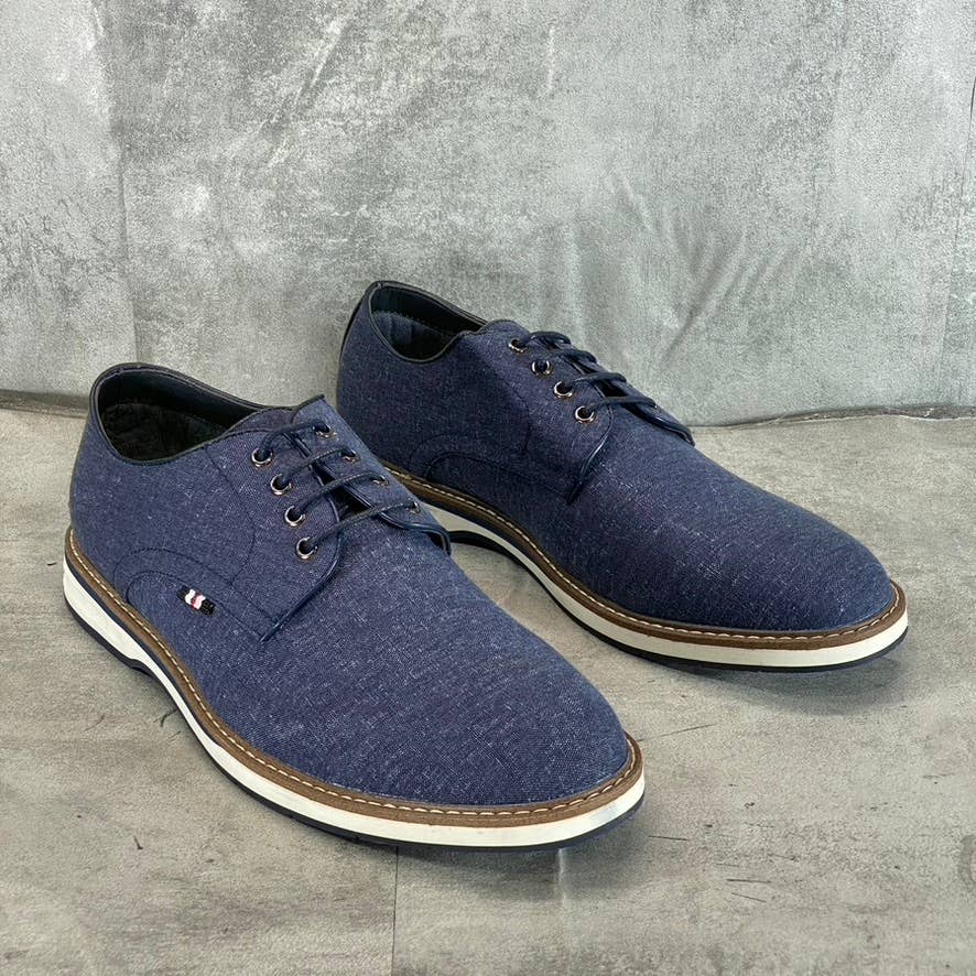 VANCE CO. Men's Blue Ammon Textile Casual Lace-Up Dress Shoes SZ 10.5