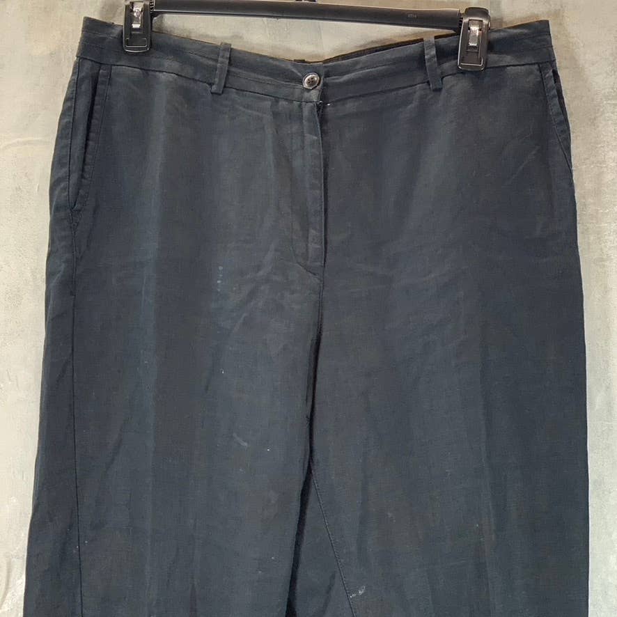 L.L. BEAN Women's Navy Linen Classic-Fit Pants SZ 16
