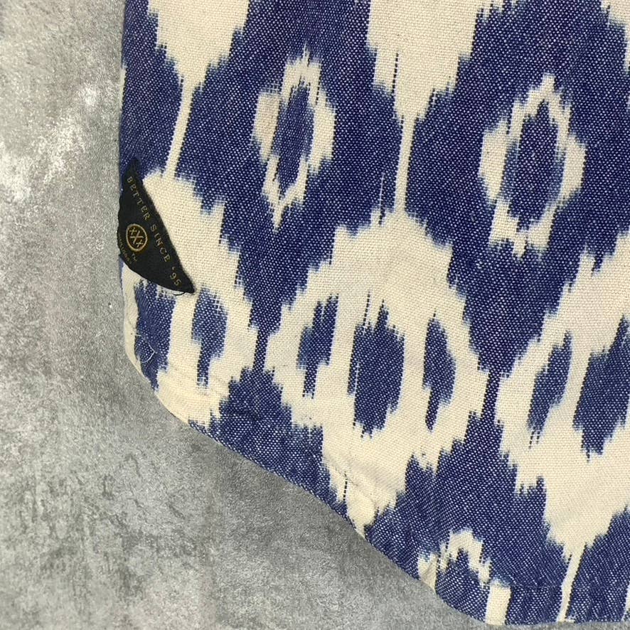 10.DEEP Men's Blue/White Guacho Button-Up Short-Sleeve Shirt SZ M