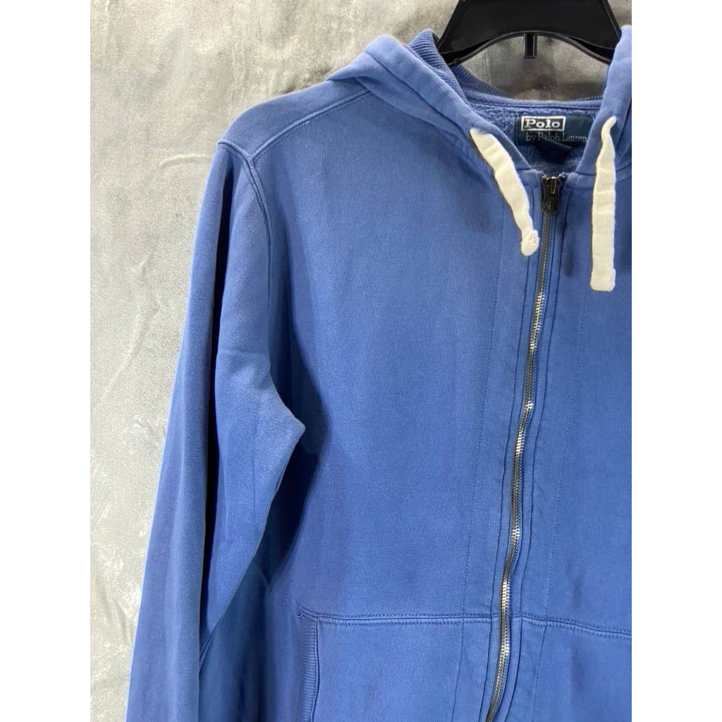 POLO RALPH LAUREN Men's Blue Fleece Full-Zip Hoodie SZ XL