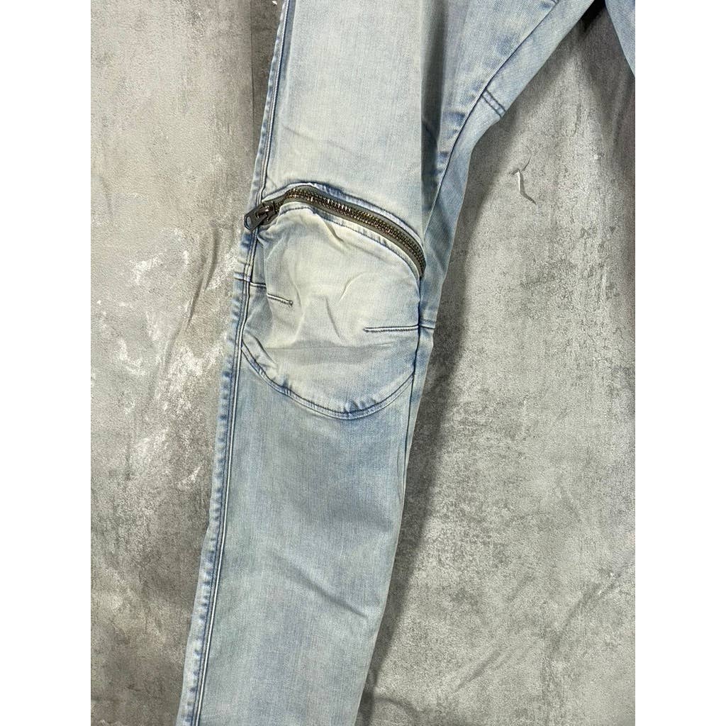G-STAR RAW Men's Sun Faded Topaz Blue 5620 3D ZIP Knee Skinny Jeans SZ 32X32