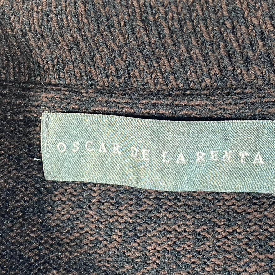 OSCAR DE LA RENTA Men's Brown Cowl Neck Long-Sleeve Pullover Sweater SZ 2XL